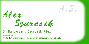 alex szurcsik business card